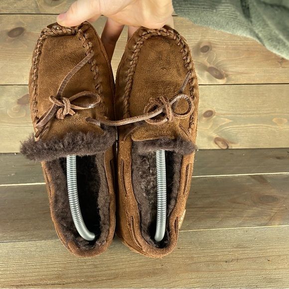 Ll bean wicked good Men size 7 shoes brown suede shearling lined comfort slipper - Picture 6 of 8